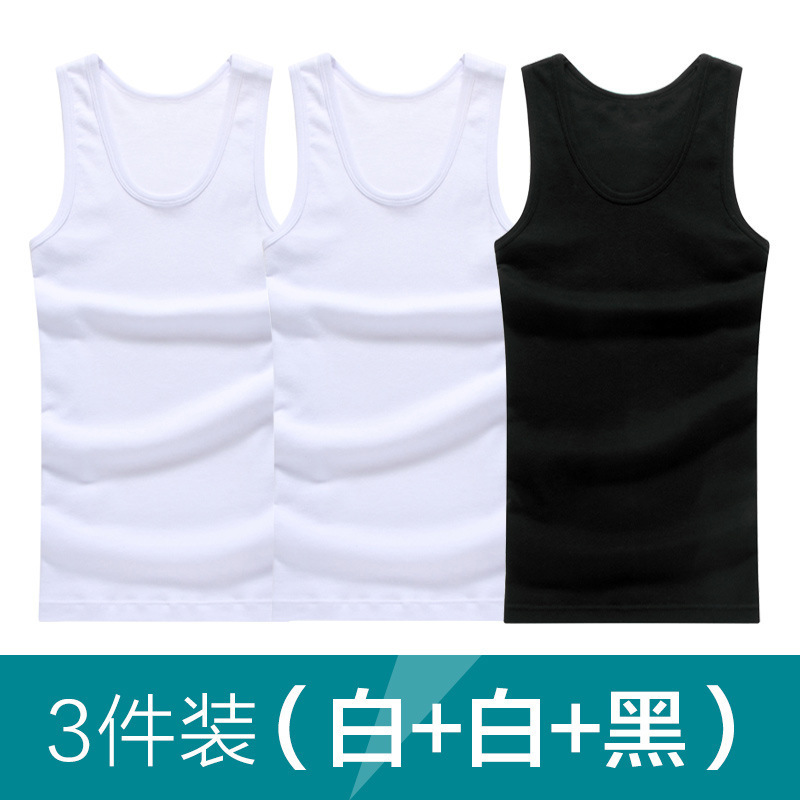 Picture of 3-piece Men's vest cotton base sports tight cotton solid color slim round neck spring and summer tide a generation of hair