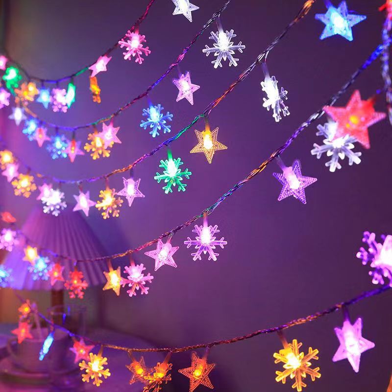 Picture of Solar LED string lights, outdoor camping tent atmosphere lights, night market stall lights, room decoration spherical star lights
