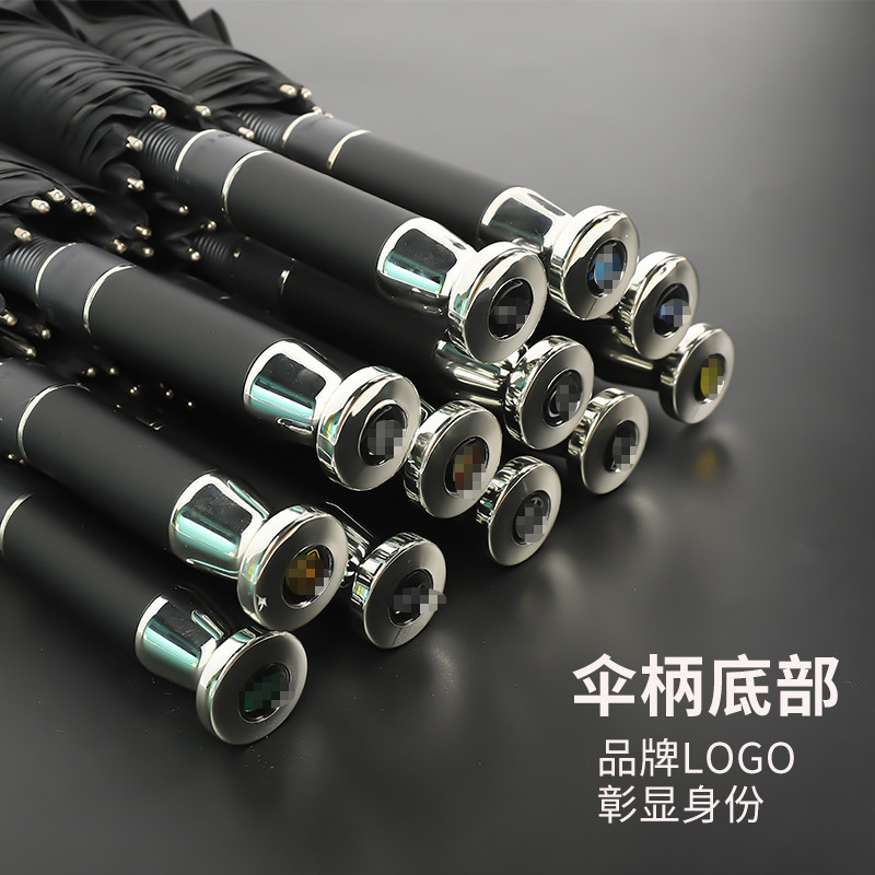 Full fiber oversized double golf umbrella automatic vinyl long handle umbrella men's business 4s shop dedicated gift umbrella