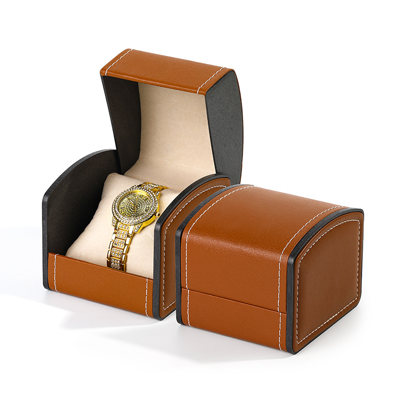 Picture of High-grade arched flip watch box wholesale watch packaging box men PU bracelet watch storage box mechanical watch box