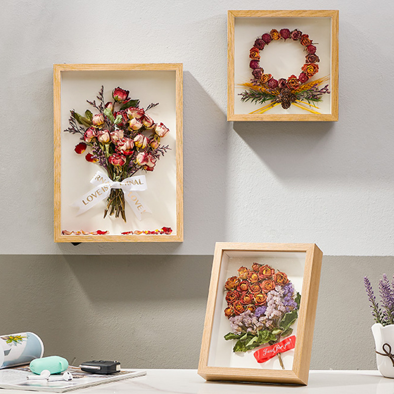 Picture of Stereo Hollow Thickened Dried Flower Photo Frame Wholesale DIY Handmade Specimen Display Frame Table A43 Clay Mounted Picture Frame