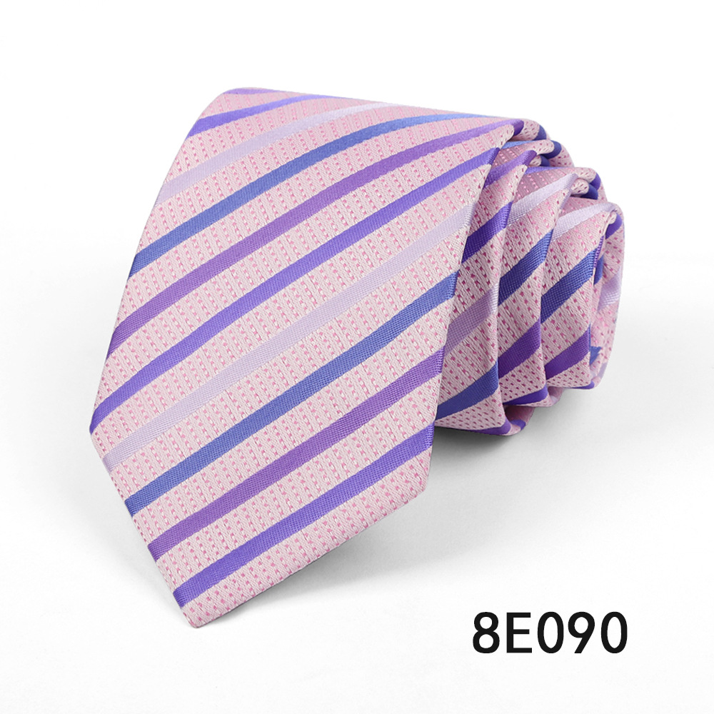 Picture of Men's Tie Business Casual Stripesd Tie 8cm Polyester Jacquard Embroider Print Tie Wholesale Formal Wear