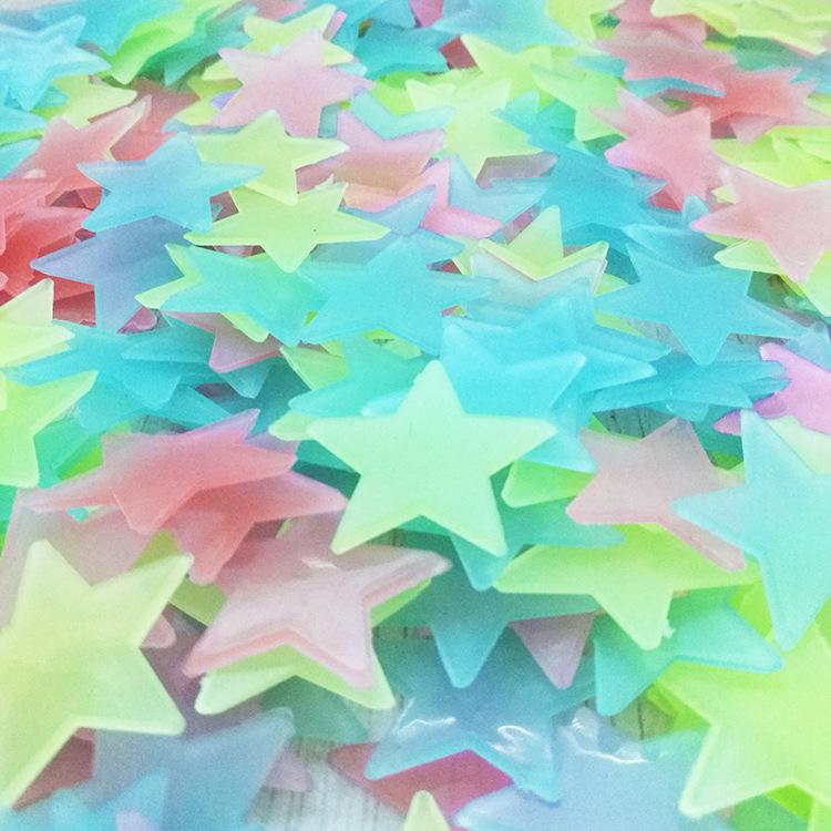 Picture of Amazon Decorative Painting Gypsophila 3D Luminous Star Sticker 3cm Fluorescent Stereo Wall Sticker Luminous Star