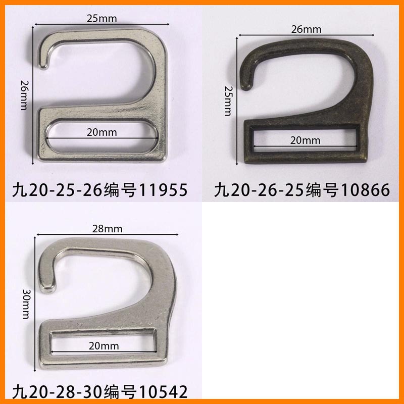 Inner diameter 20mm nine-character hook 5-character buckle barrel plated white webbing adjustment buckle Japanese-character buckle jewelry zinc alloy 9-character buckle