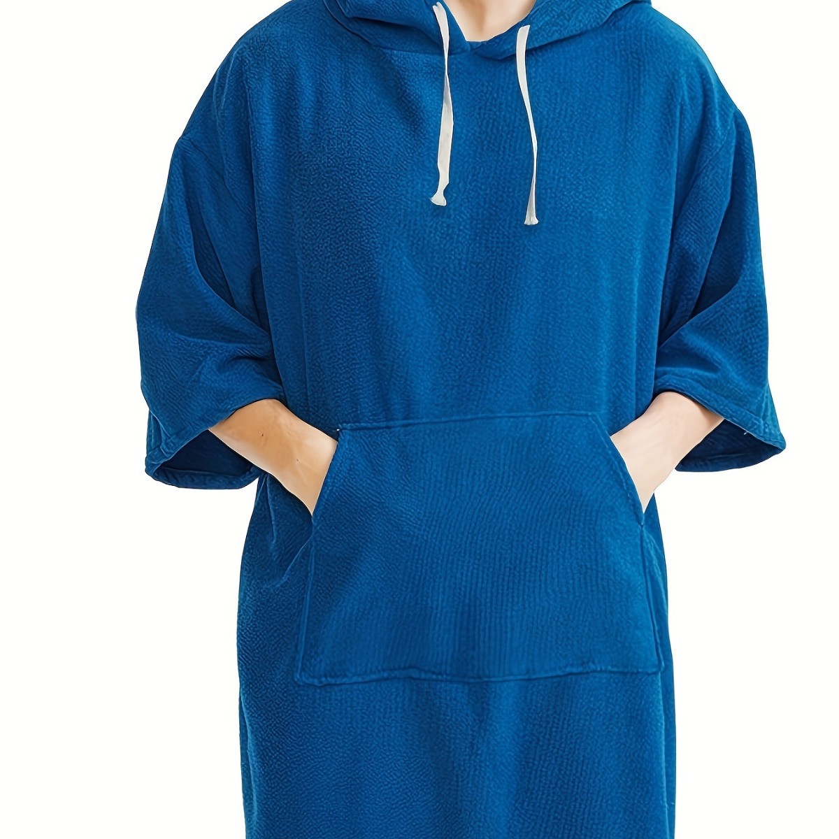 Picture of Thickened Microfiber Hooded Cape Bath Towel Quick-Drying Cape Swimming Beach Surfing Couple Changing Bathrobe