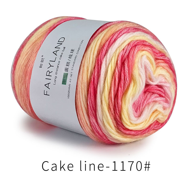 Picture of Cake line gradient segment dyed milk cotton wool ball ball scarf hat diy hand woven thread ball wholesale