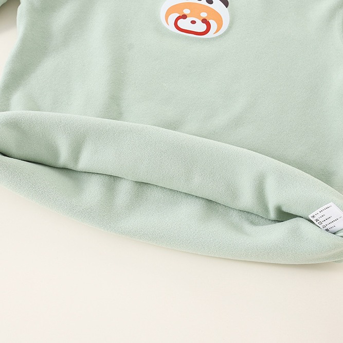 Picture of Children's Velvet Base Shirt Half-high Collar Top Boys' and Girls' Inner Warm Spring and Autumn Class A Children's Underwear Winter