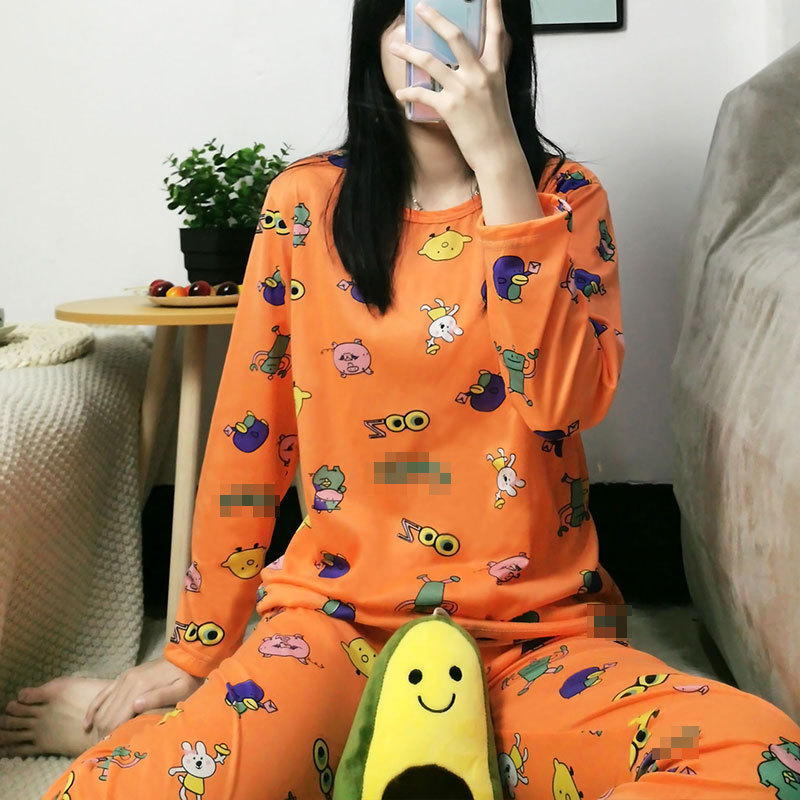 Picture of Foreign trade stalls can wear pajamas women's spring and autumn thin home clothes cartoon cute women's long sleeve trousers suit