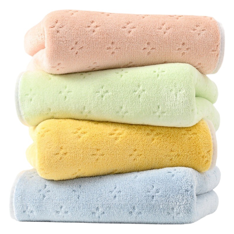Plain thickened double-sided towel absorbent adult household face towel bath coral velvet towel bath towel gift wholesale
