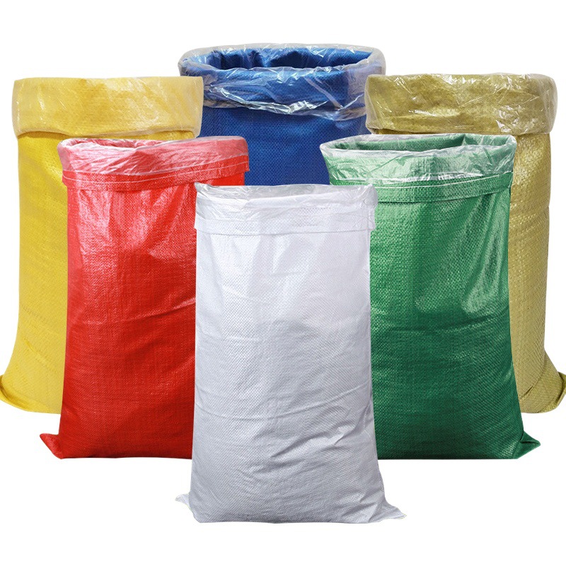 Wholesale waterproof woven bag yellow express packing bag moving bag with inner membrane snakeskin bag logistics bag wrapping bag