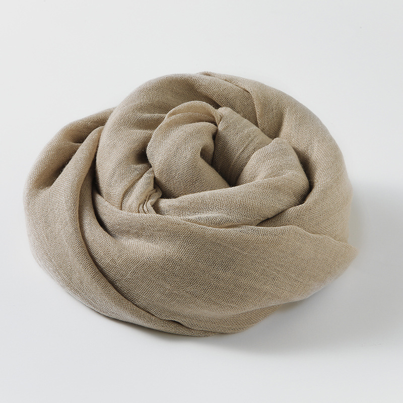 Picture of Solid Color Cotton and Linen Scarf Women's Artistic Sunscreen Scarf Scarf Beach Long Scarf Wholesale Japanese Scarf Advanced Sense