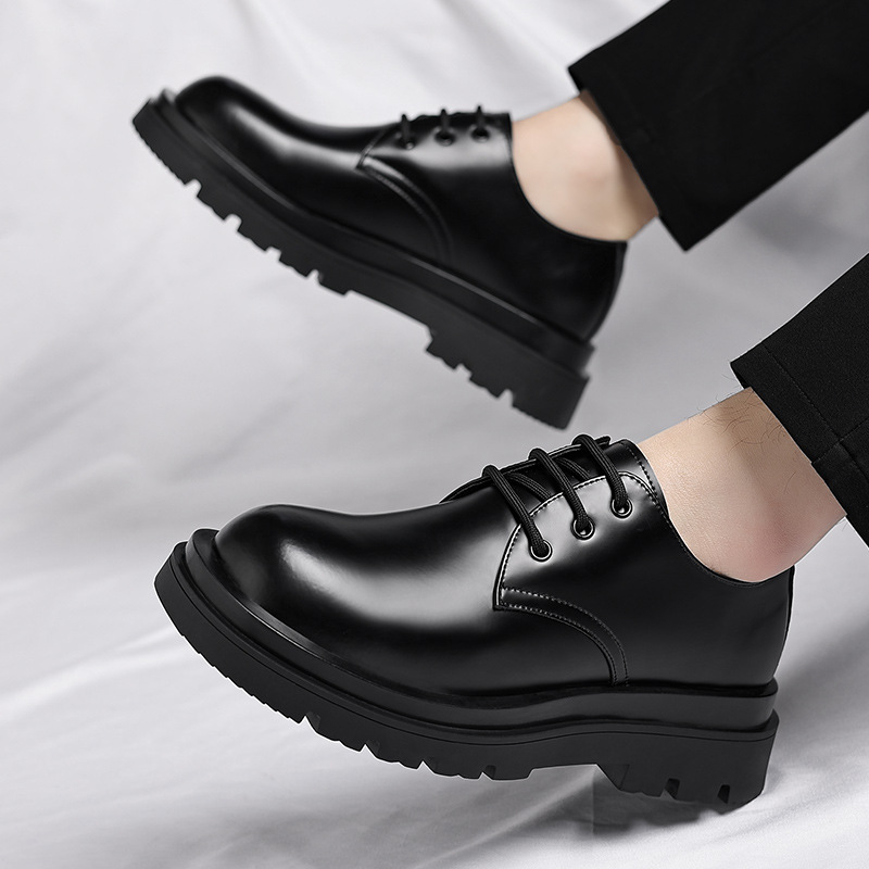 Retro big head leather shoes business formal men's shoes casual shoes trend low-top leather shoes Wenzhou leather shoes a generation of hair