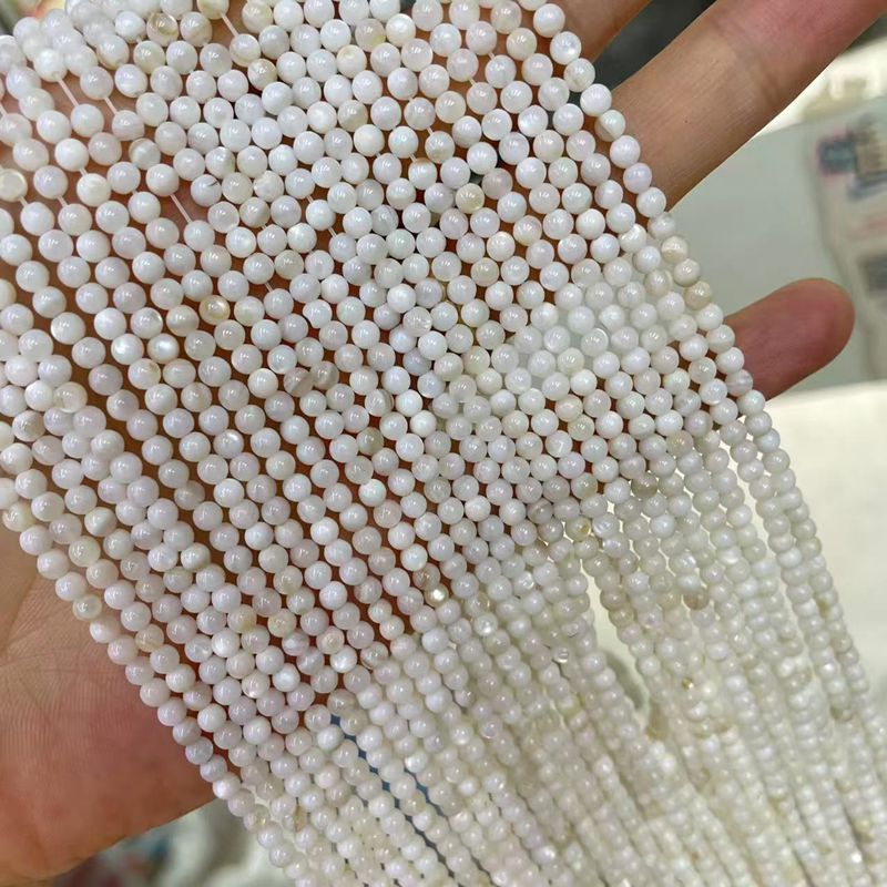 Picture of 3mm Natural Freshwater Shell Beads Round Beads Colorful DIY Jewelry Accessories Hairpin Shell Beads Bracelet Necklace Clavicle Chain Beads