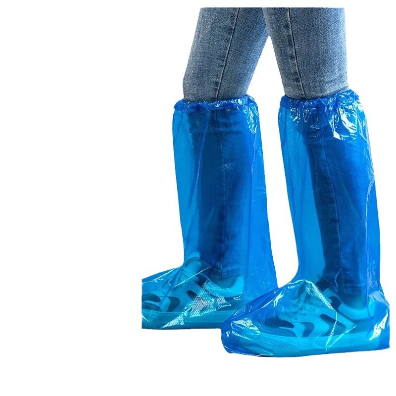 Picture of Thickened long disposable rainproof shoe cover portable rainy day long foot cover outdoor drifting pe boot cover wholesale