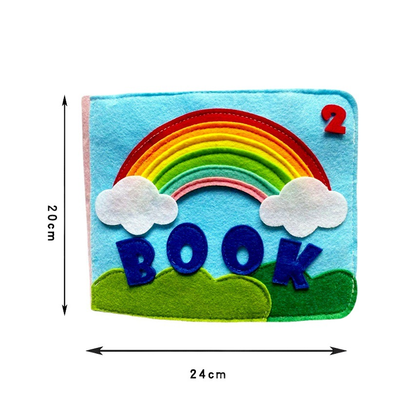 Felt Bag Montessori Toddler Busy Board 3D Story Cloth Book Rainbow Felt Book Enlightenment Montessori Educational Early Learning