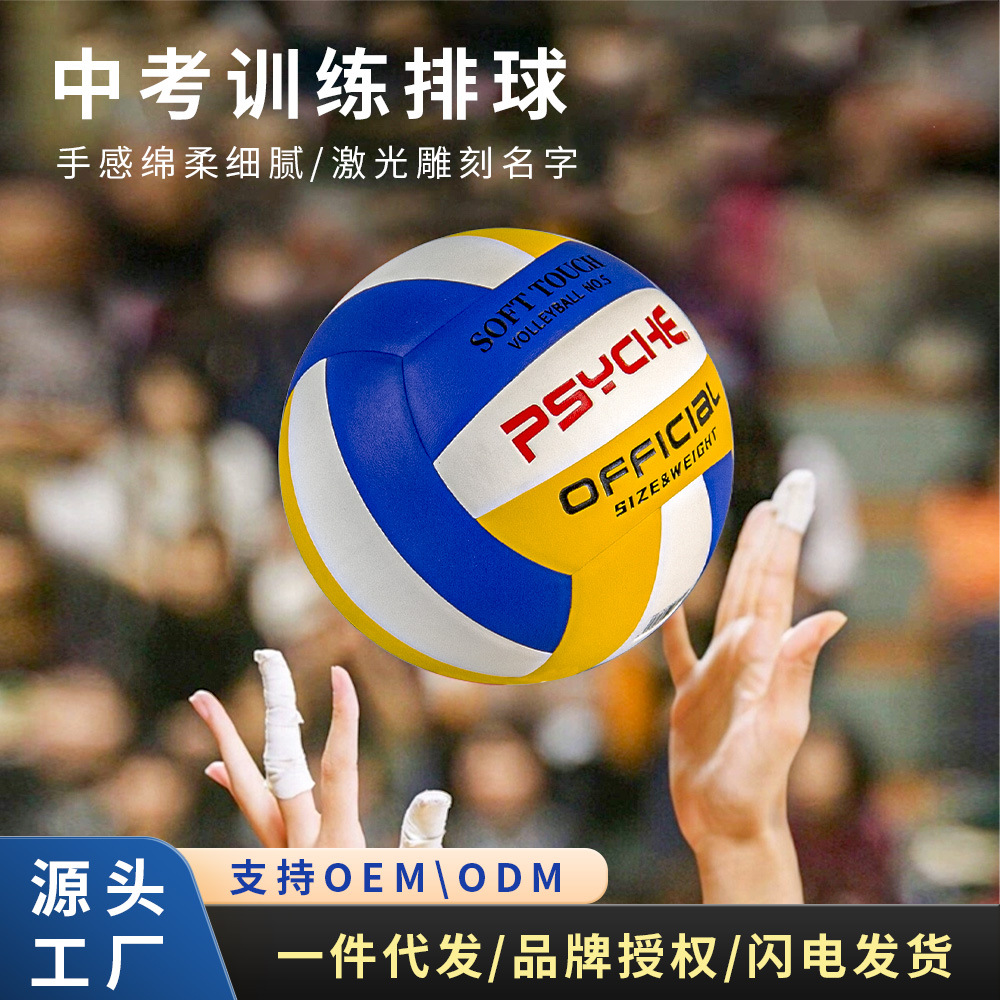 PSYCHE Standard No.5 Senior High School Entrance Examination Primary and Secondary School Students Training Competition Junior High School Soft Volleyball Machine Sticking Special Volleyball for Senior High School Entrance Examination