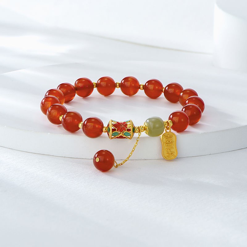 New Popular Live Broadcast Agate Retro Ethnic Style Fish Purse Bracelet as a Gift for Your Girlfriend and Best Friend, New Chinoiserie Style