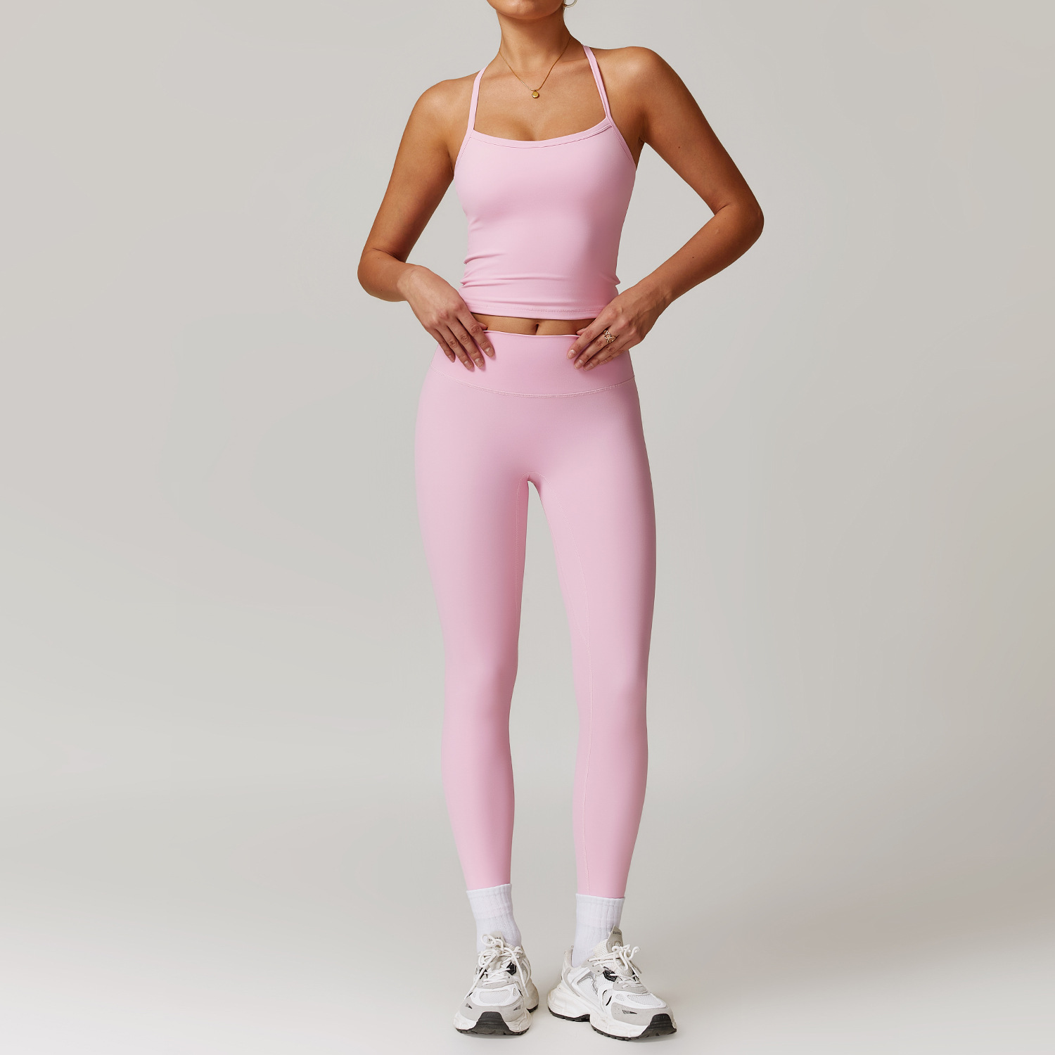 Picture of Zechuang European and American tight brushed yoga suit quick-drying workout clothes winter outdoor running sports suit female 8519