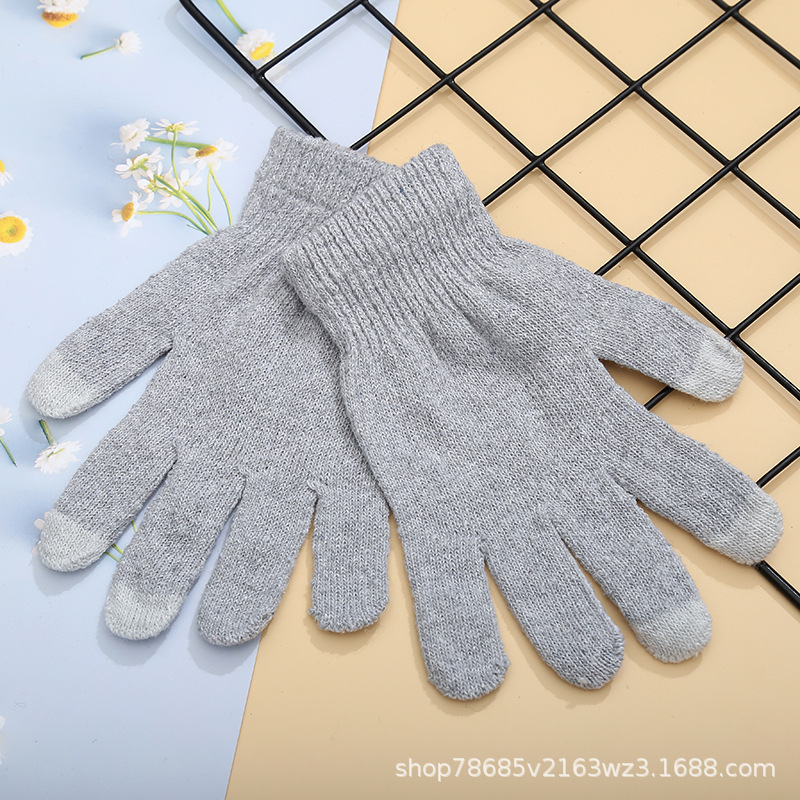 Picture of Touch Cotton Knitted Gloves, Warm and Cold-Proof Finger Gloves, Thickeneded Simple Outdoor Windproof and Warm Gloves