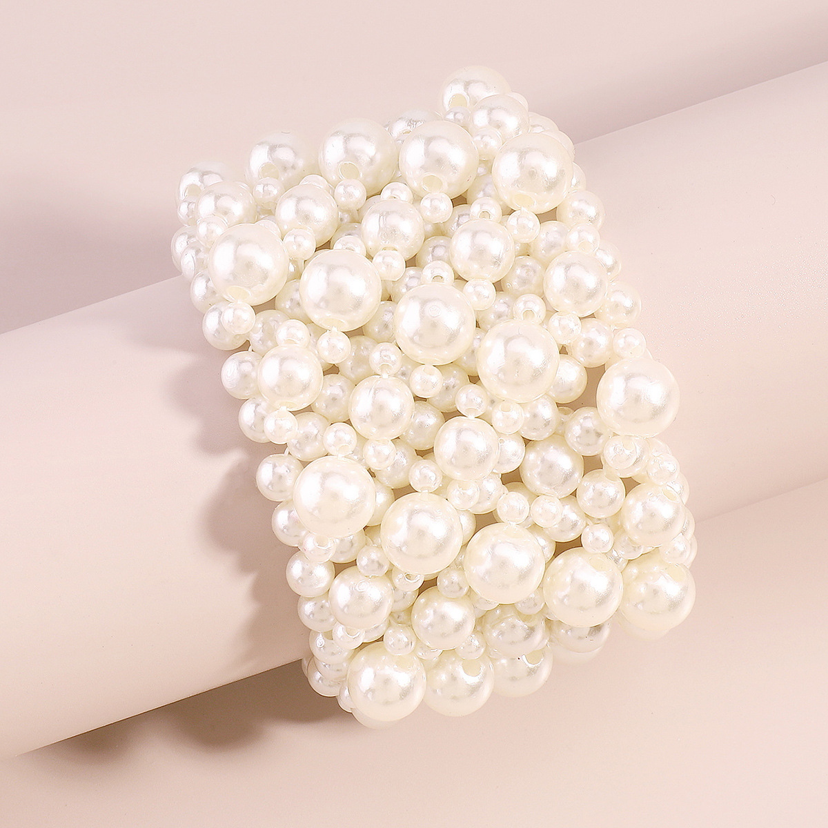 Picture of B2005 Cross-border Geometric Simple Fashion Bracelet Multi-row Elastic Widened Pearl Internet Popular Creative Elegant Bracelet for Women