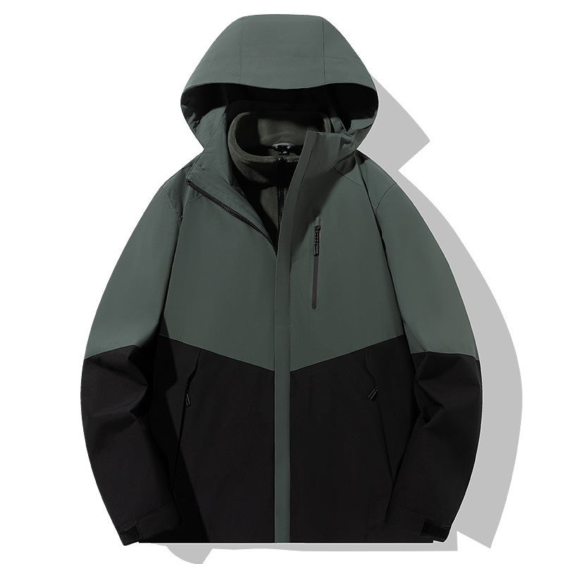Picture of 2024 new color matching new charge clothing three-in-one outdoor plus size detachable mountain outdoor couples overalls