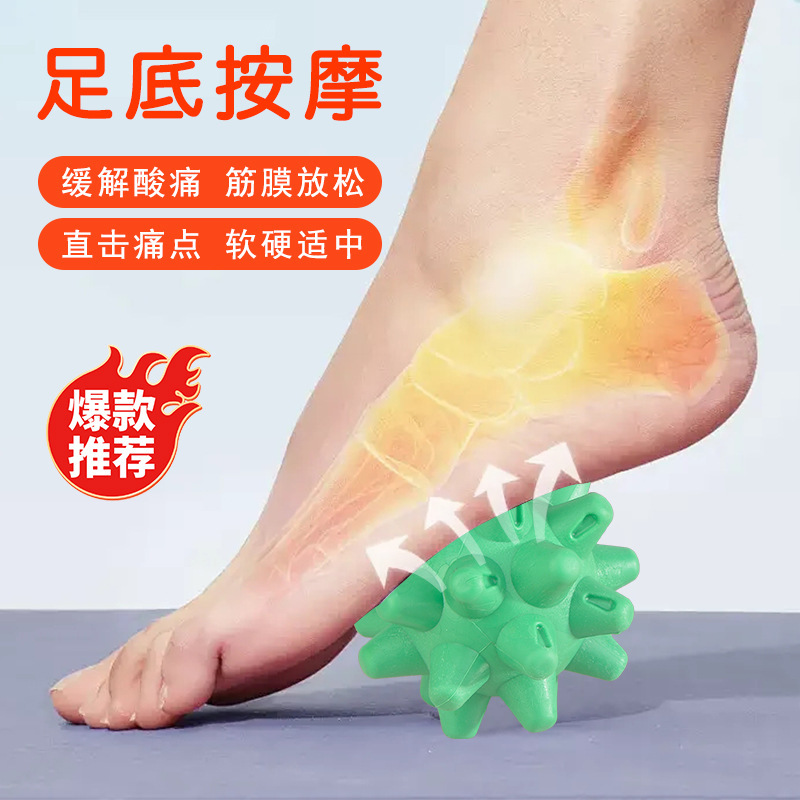 Fascia Ball, Hedgehog Massage Ball, Multi-Functional Meridian Fitness Ball, New Acupoint Stimulation Rolling Ball, Foot Massage Artifact