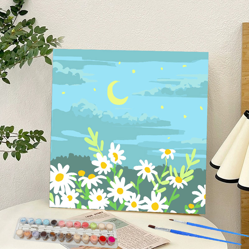 Picture of Digital oil painting landscape Dafen village hand-painted mathematical oil painting coloring painting oil painting flowers flower oil painting wholesale