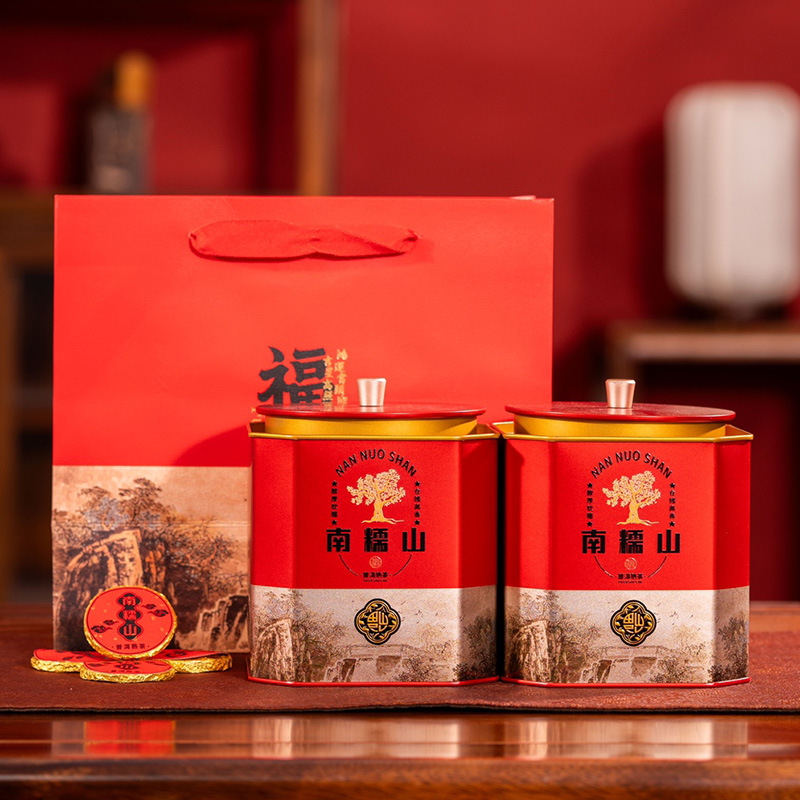 Tea packaging Fred tinplate cans loose tea black tea octagonal cans golden red retro color empty cans large small size specials