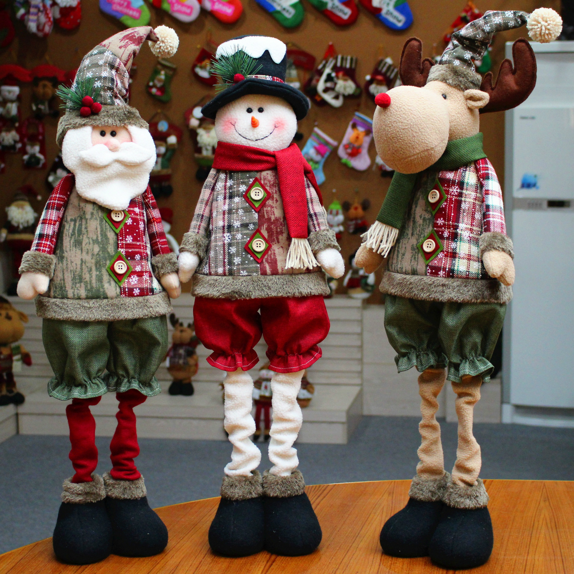 Picture of Christmas Decorations Christmas Scene Arrangement Window Ornaments Creative Christmas Decorations Santa Claus Doll