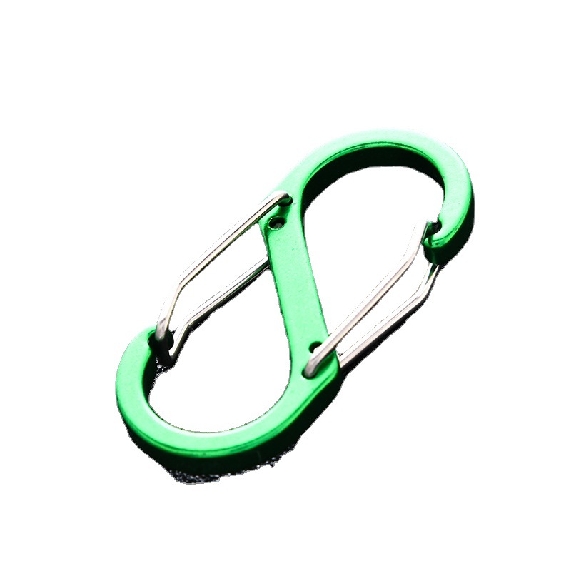 Picture of No. 5 Steel Wire 8-Shaped Carabiner S-Shaped Carabiner Outdoor Aluminum Alloy Buckle Water Kettle Keychain Wire 8-Shaped Buckle