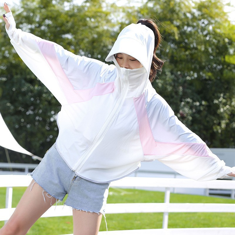 Picture of Ice Silk Sun Protection Clothing Women's Summer Thin UV Protection All-match Sun Protection Clothing Loose Sports Outdoor Hooded Coat Women