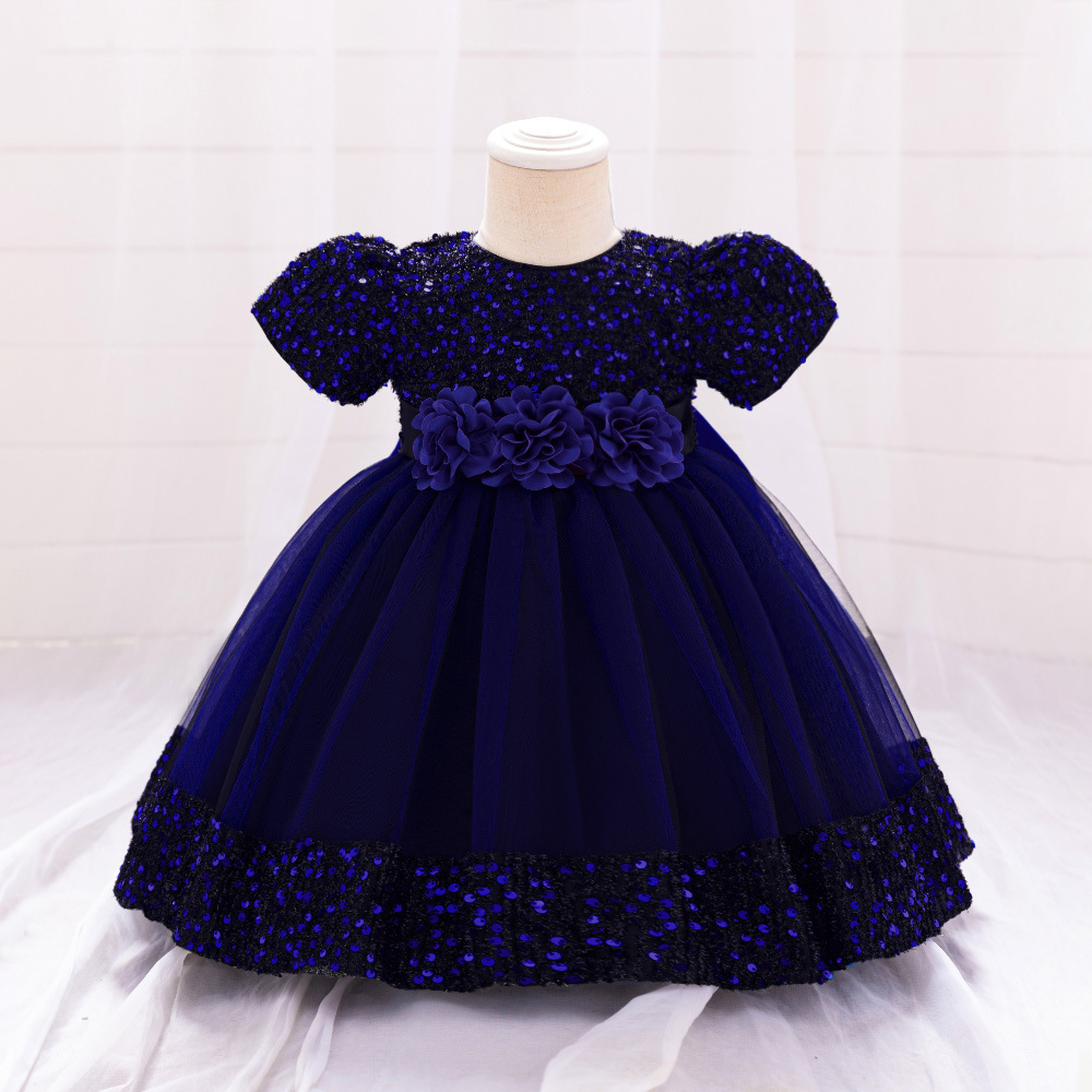 Picture of Foreign Trade Cross-border New Children's Princess Dress Sequin Mesh Girls' Wedding Dress Host Performance Dress