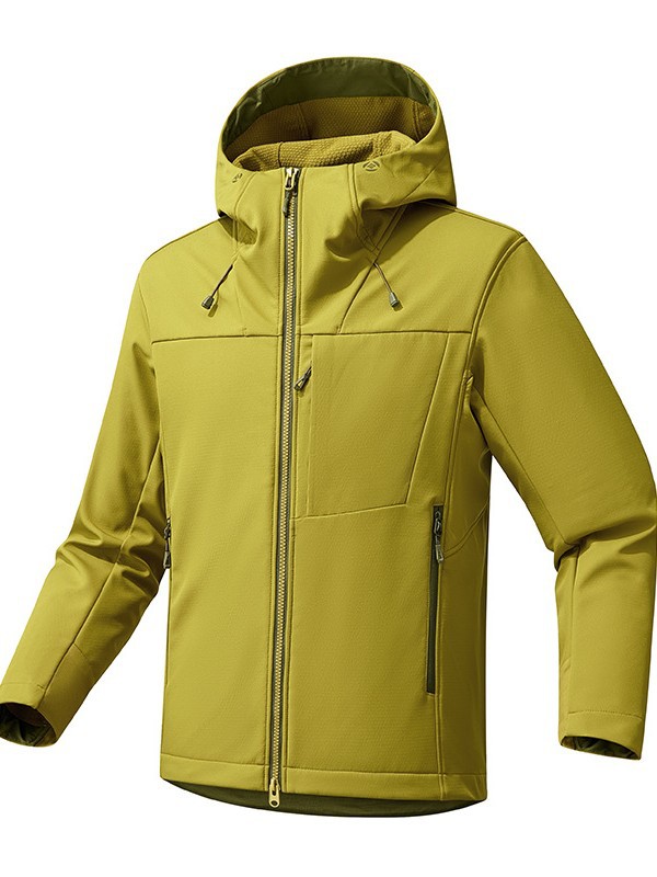 Sun Style Autumn/Winter Softshell Jacket, Men's Outdoor Single-Layer Softshell Jacket, Women's Windproof Waterproof Fleece Jacket