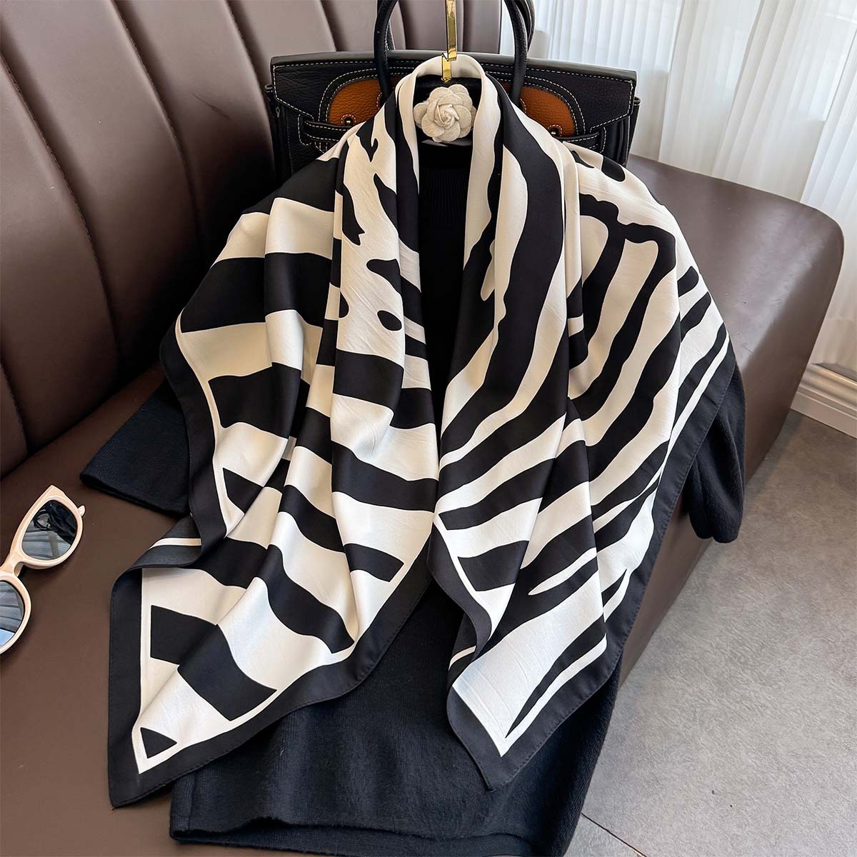 Picture of Classic Fashion Large Zebra Print Twill Silk Scarf European and American Fashion All-match Women Scarf Fashion Scarf