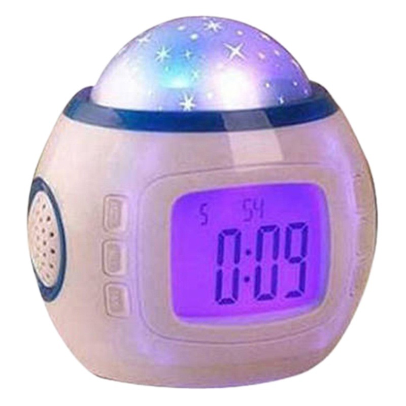 1038 Star Projection Alarm Clock Bedroom Bedside Luminous Electronic Clock Multifunctional Creative Millennium Clock Gift Clock