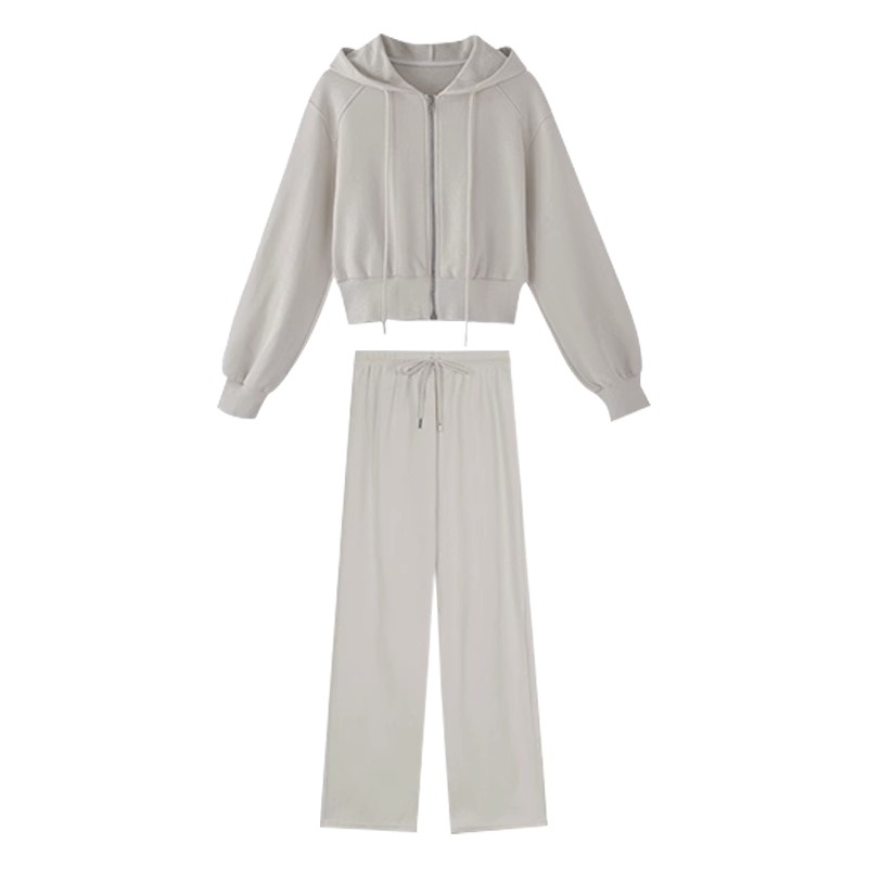 200 jin women's clothing plus size autumn salt style fried street coat sports two-piece suit Western style age-reducing slimming chubby girl suit