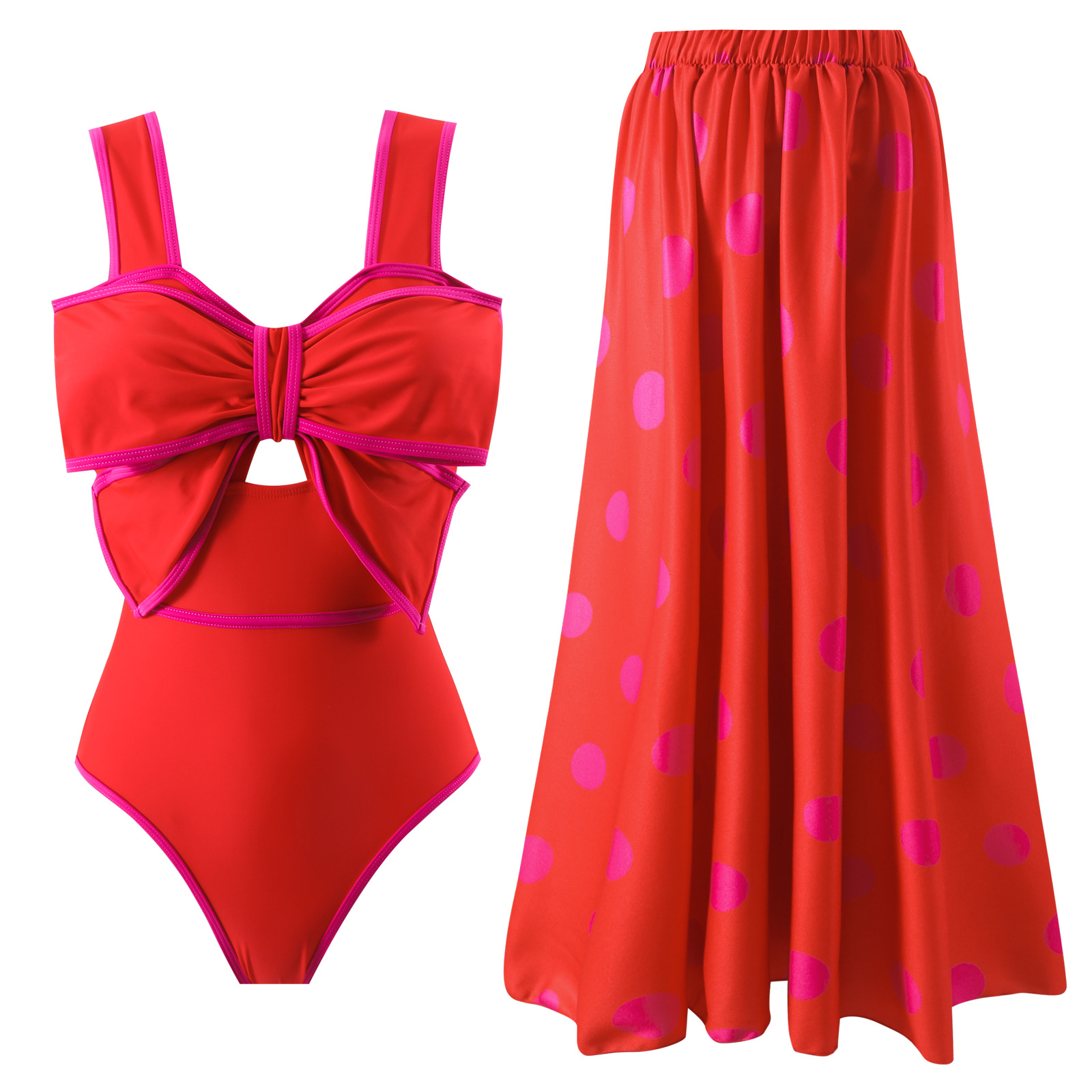 Picture of 2025 European and American New Arrival Body-Covering Swimsuit Belly Slimming Fashionable Swimwear Round Skirt Suit Hot Selling Hot in stock