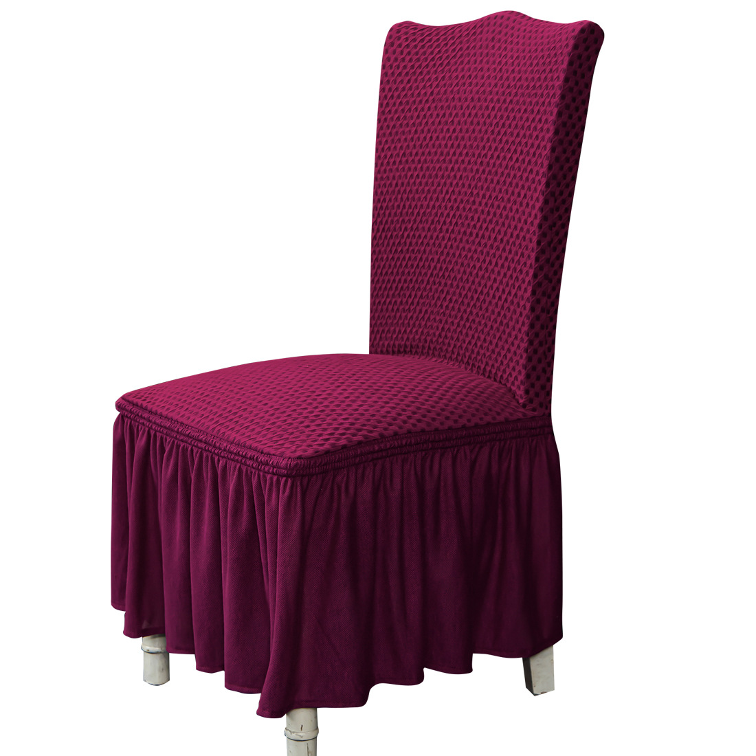 Picture of Table and Chair Covers, English Turkish Chair Covers, Skirt-Style Full Coverage, Universal Solid Color, Hotel Banquet Living Room Dining Chair Seat Covers