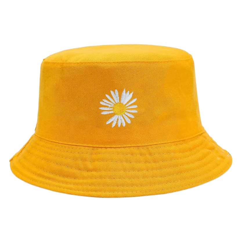 Daisy Double-Sided Fisherman Hat Japanese Style Style Versatile Chrysanthemum Hat for Men and Women Outdoor Street Style Sun Hat Basin Hat