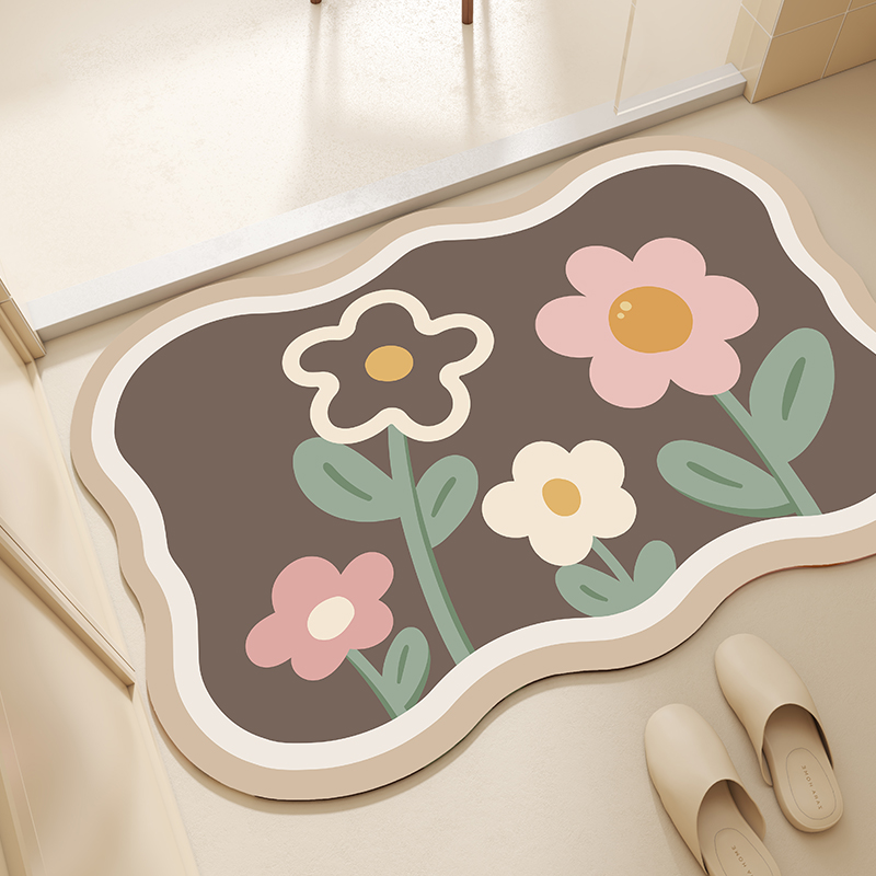 Diatom Mud Soft Floor Mat Bathroom Quick-drying Toilet Door Mat Absorbent Non-slip Toilet Toilet Rug