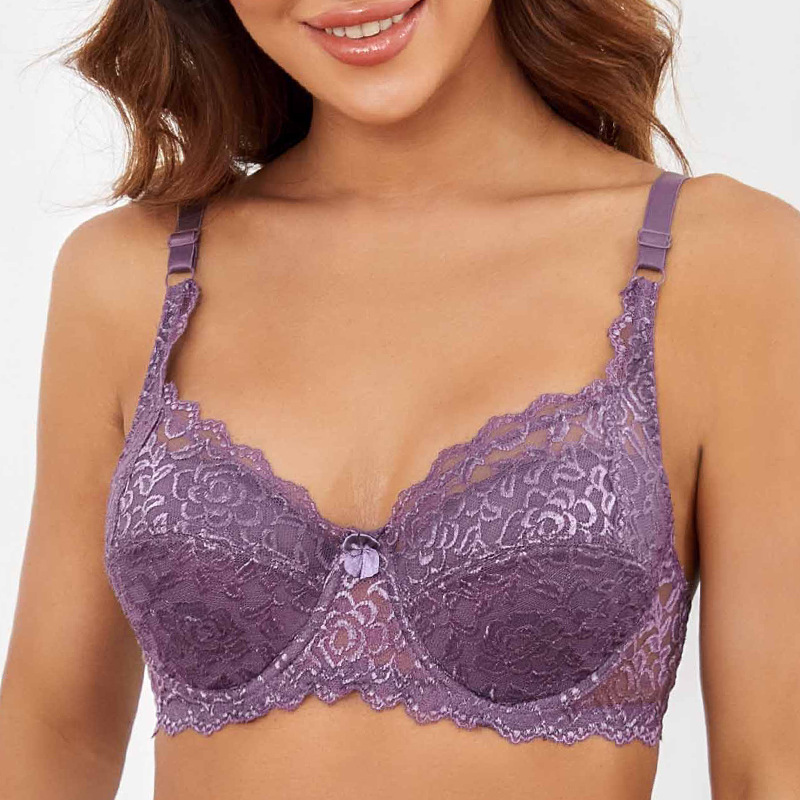 Picture of North American cross-border lace CD plus size bra underwear foreign trade Amazon adjustable push up comfortable women's bra