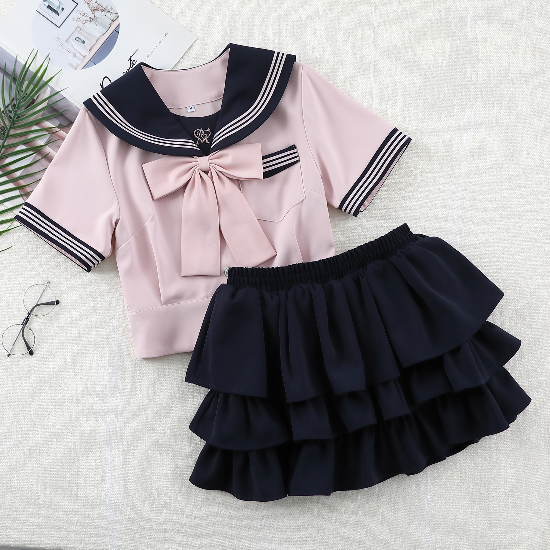 Picture of [Chunxin] Authentic Japanese sweet girl style original sailor uniform JK uniform academy style pleated skirt set for school supply