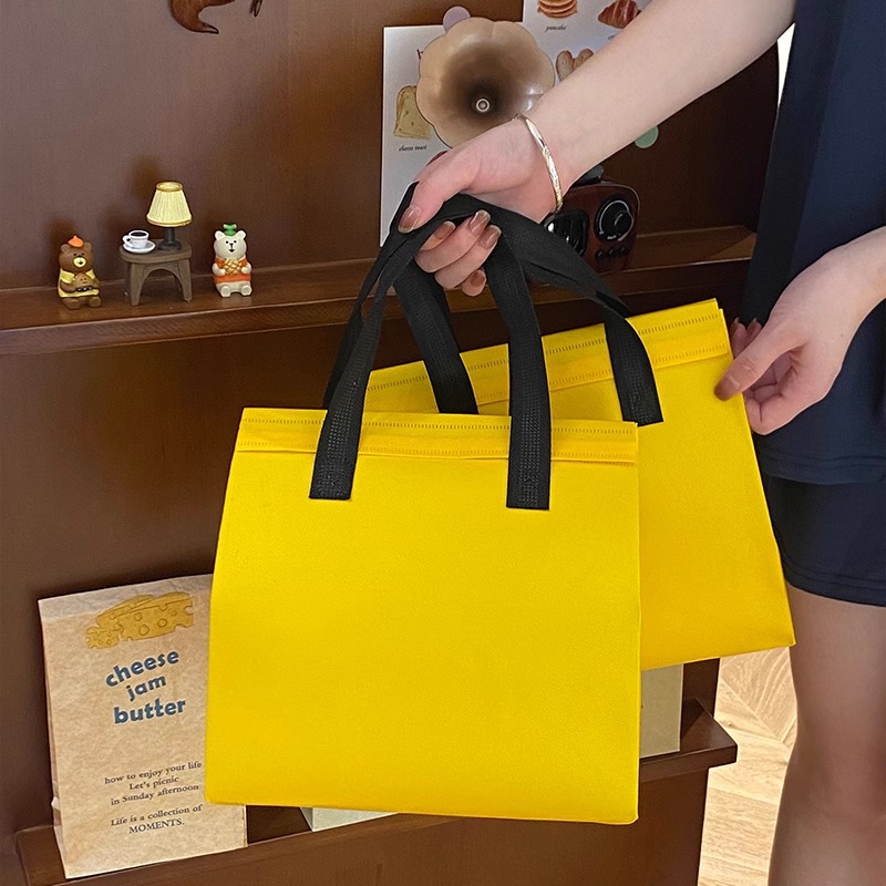 Milk Tea Takeaway Special Cake Cold Bird's Nest Dessert Insulated Non-woven Handbag Packaging Commercial Wholesale