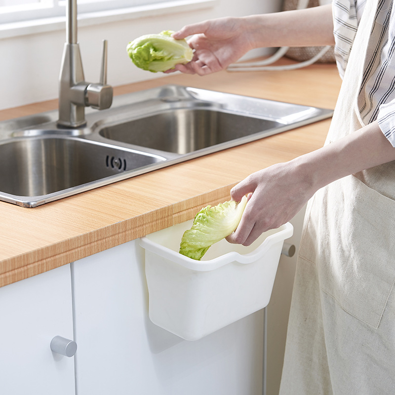Picture of Kitchen Cabinet Door-Style Trash Can for Home Use, Lidless Plastic Desktop Hanging Storage Box for Organizing Miscellaneous Items