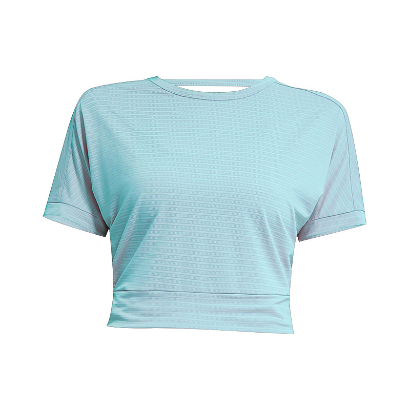 Picture of European and American Summer Fitness Clothes Loose Breathable Sports T-shirt Women's Running Yoga Top Jacquard Short-sleeved New