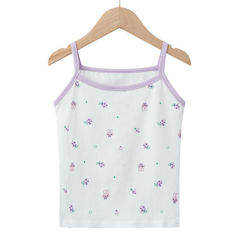 Picture of Girls' Vest Summer Pure Cotton Small Camisole Children's Bottoming Inner Wear Sleeveless Top Baby Outer Wear Camisole