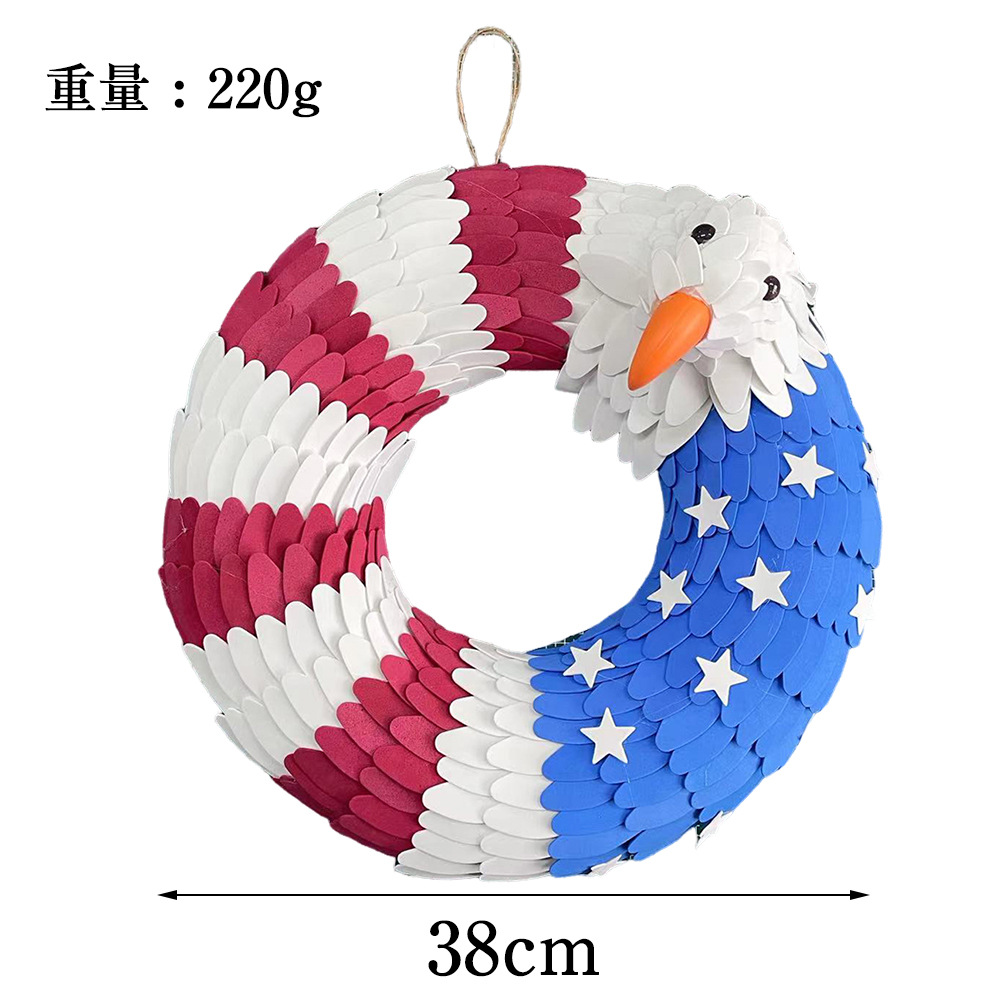 Picture of Amazon American Independence Day flag Garland ornaments national day door hanging wreath holiday decoration props wholesale