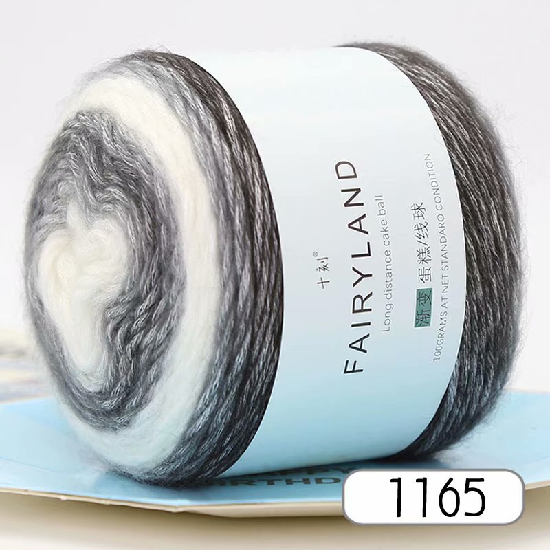Picture of Cake wool segment dyeing gradient baby children's wool cotton rainbow thread handmade knitting shawl scarf sweater special offer