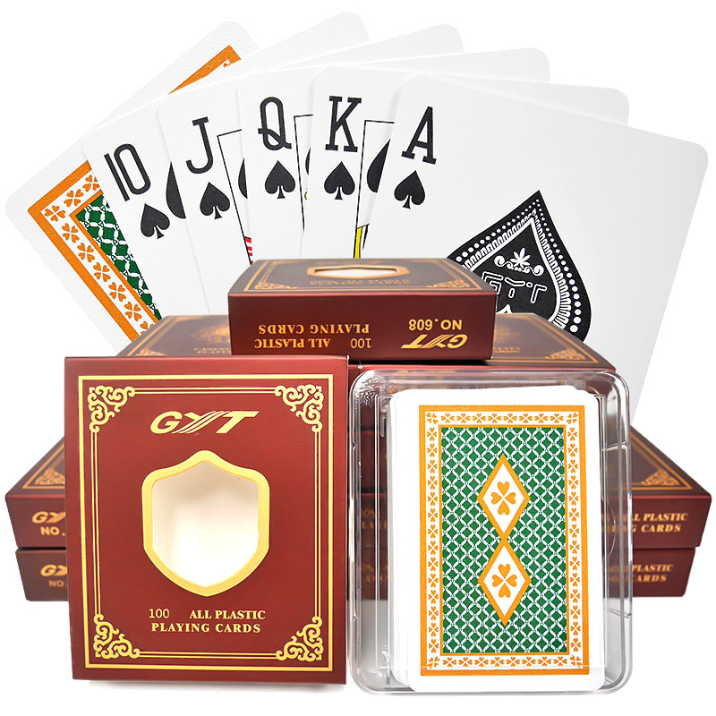 Plastic playing cards GYT texas small character pvc poker manufacturer in stock supply waterproof practical double-sided frosted poker