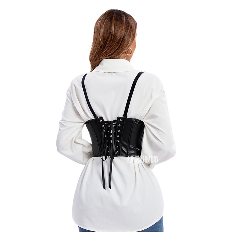 New sexy corset chest support Dew PU leather Queen uniform sling waist slimming sexy cross-border underwear